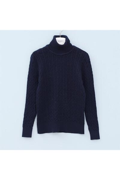 WANEX Erkek Çocuk Uzun Kol İnce Balıkçı Sweat - 16290 - Lacivert