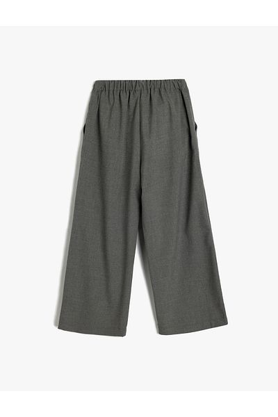 Koton Wide Leg Trousers with Pocket Detail and Tie Waist