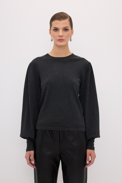 adL Karpuz Kollu Triko Kazak