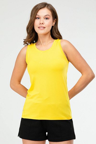 speedlife Yellow Regular Plain Open Neck Sleeveless Women Sport Singlet Sf0746