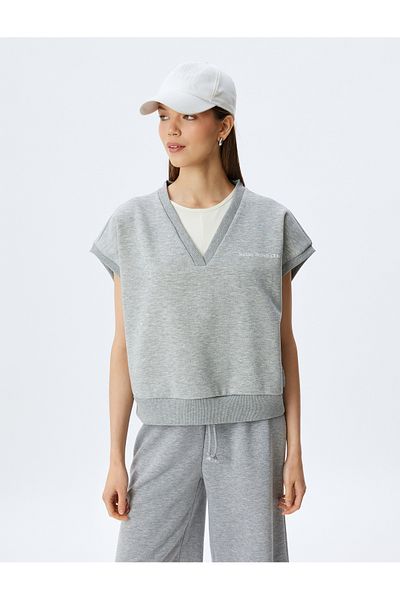 Koton Damen-Sweatshirt in Melange-Grau – 5WAK10280NK