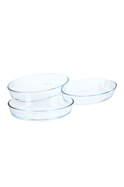 Parfait 3-Piece Heat Resistant Oval Glass Roaster Set