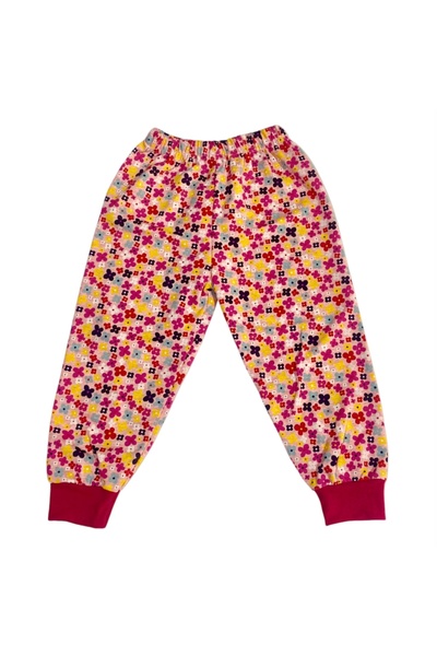 cicigünler Kız Çocuk Pijama Tek Alt 1-5 Yaş Papatya Çiçek Zemin Desen