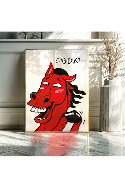 Sweetco Çerçevesiz Poster Horse Dıgıdık? Poster | At, Hayvan, Komik Poster