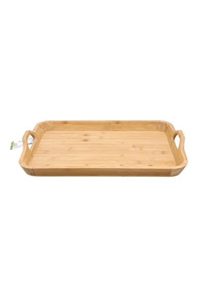 Bien Servi Rectangular Bamboo Serving Tray with Handle