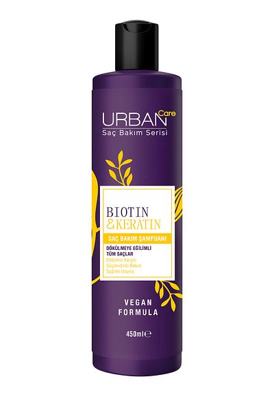 Urban Care شامبو العناية بالشعر بالبيوتين والكيراتين سعة 450 مل - نباتي