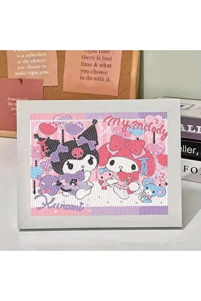 NETAVANTAJ Kuromi My Melody Diy Kendin Yap Fotoğraf Çerçeveli Mozaik Elmas Boyama