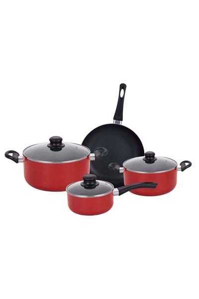 Parfait 7-Piece Durable Non-Stick Aluminium Cookware Set HS-6007-R