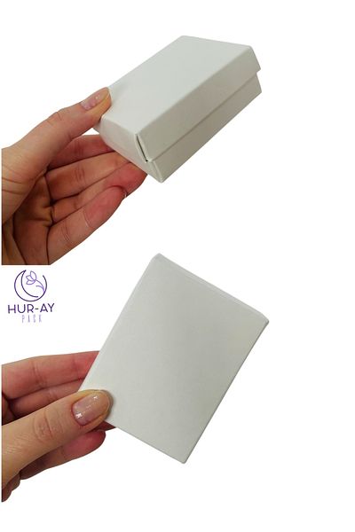 HUR-AY PACK 3 Pcs - White Cardboard Jewelry Box/Necklace, Ring, Earrings, Bracelet, Set of 5 Box/With Black Sponge Inside