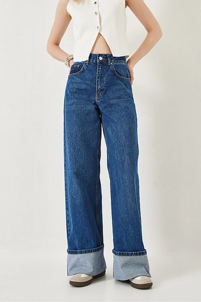 Bianco Lucci Damen-Jeanshose mit lockigem Bein, entspannt, 566-YKM 60261305