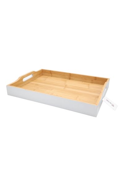 Bien Servi Rectangular Bamboo Serving Tray with Handle G19-X115W