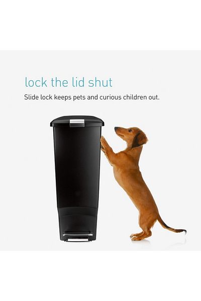 Simplehuman Non-Skid Base Silent Lid Closure Step-On Wheeled Trash Can