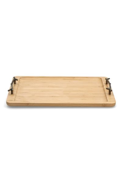 Bien Servi Bamboo Serving Tray with Metal Handle 40 x 25cm