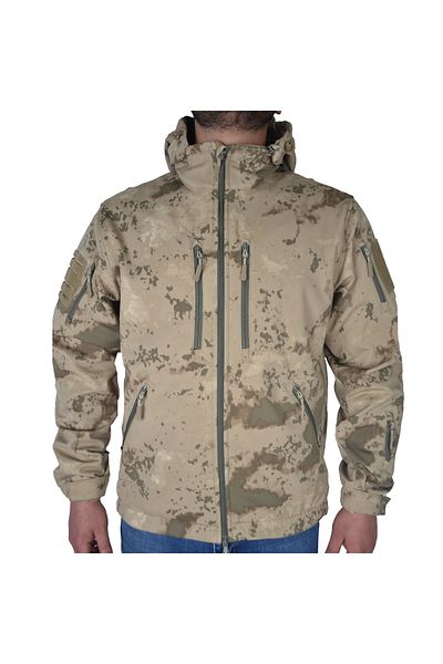 Wolftrap Tactical 10 Pockets Gendarmerie Camouflage Print Softshell Coat, Windproof Coat