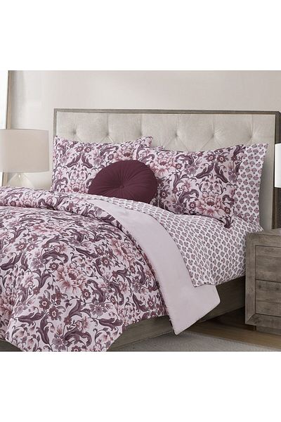 Orange Bed & Bath Cabarnet | Double Size Comforter Set 8 Pieces - Purple|279 × 244 Cm