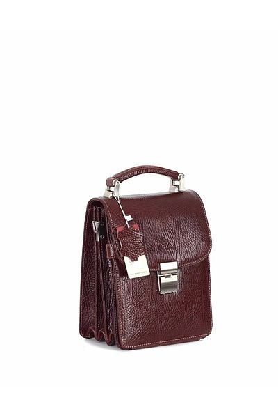 Aka Deri Men's Hand and Shoulder Strap Bag - Aka Leather 301, Genuine Leather, Brown