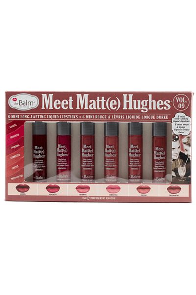 the balm Set of 6 mini TheBalm Meet Matte Hughes Liquid Rouge Lipstick-09 Vol
