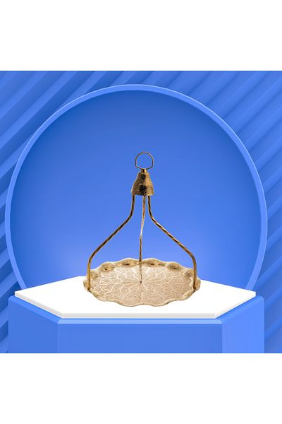 Anatolian Yellow Round Wavy Hanging Tray - 36 cm