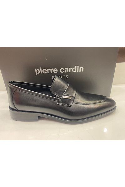 Pierre Cardin ανδρικά κλασικά μαύρα παπούτσια από γνήσιο δέρμα