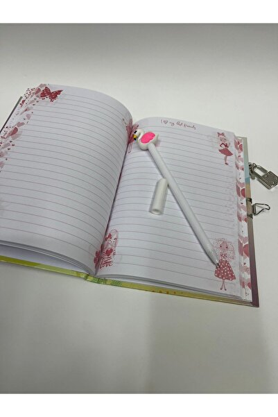 ÇilekKurdu Kilitli Hatıra Günlük Defter 100 Yaprak Ve Jel Kalem
