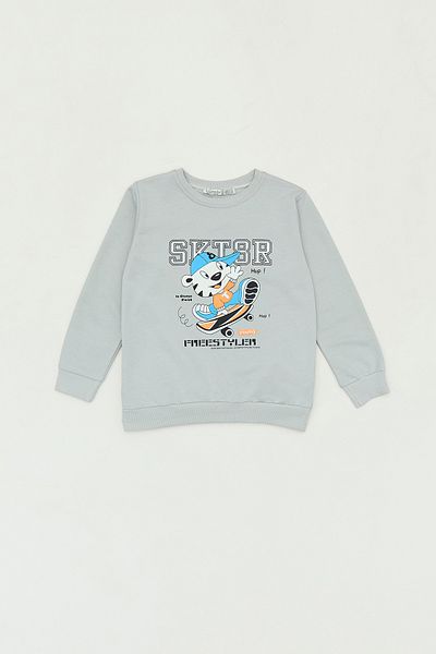 Fulla Moda Dog Printed Crew Neck Sweatshirt
