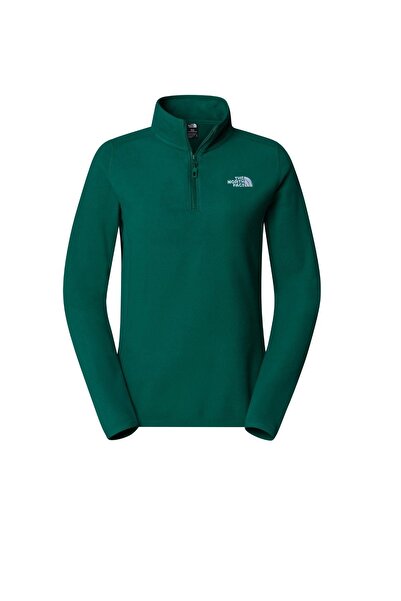 THE NORTH FACE Kadın 100 Glacier 1/4 Zip Polar Yeşil