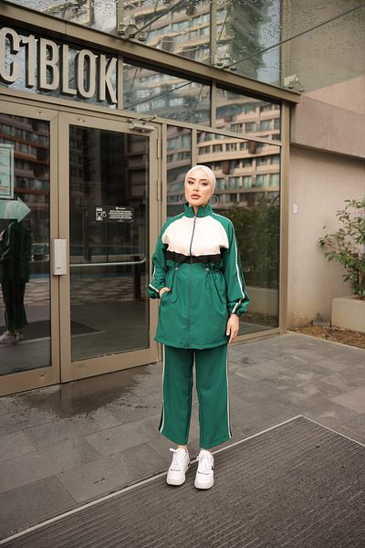 MİMİ Luxury Wear Σετ Φούτερ Hijab με φερμουάρ - Σετ των δύο