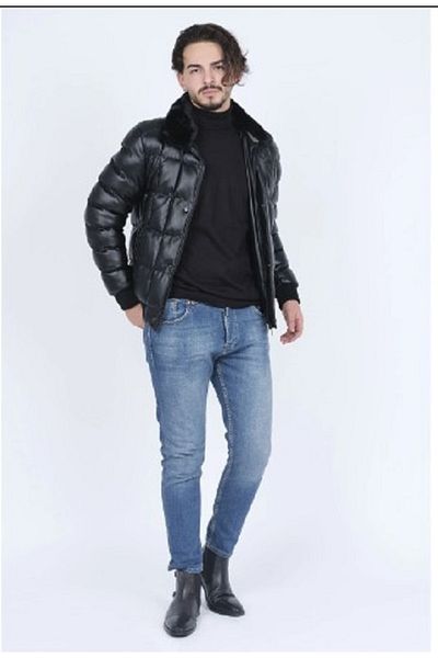Brango Men's Leather Comfortable Cut Coat