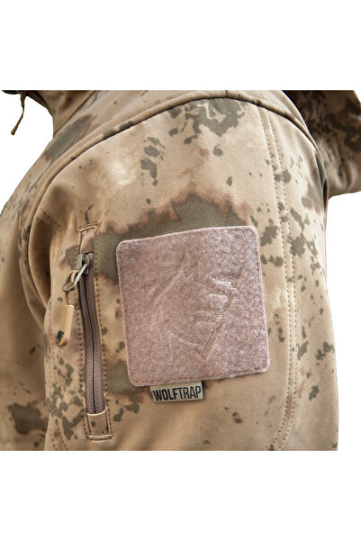 Wolftrap Tactical Pars Kamuflaj Softshell Mont, 6 Cepli Kapüşonlu Taktik Mont, Koruma Kıyafeti