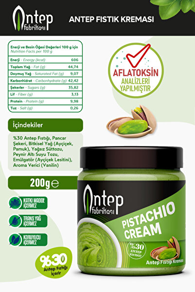 ANTEP FABRİKASI Antep Fıstık Kreması 200 gr - Antep Fıstığı Kreması