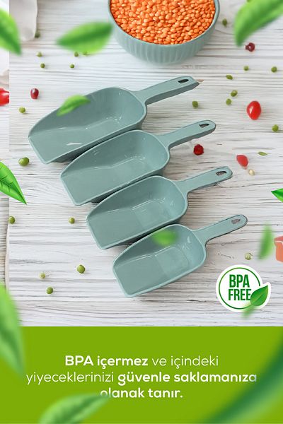 Vienev Mint Colored 8-Piece Plastic Food Shovel Set