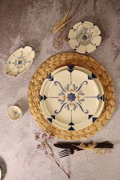 PORLINE Myron 30 Piece Porcelain Breakfast Set for 6