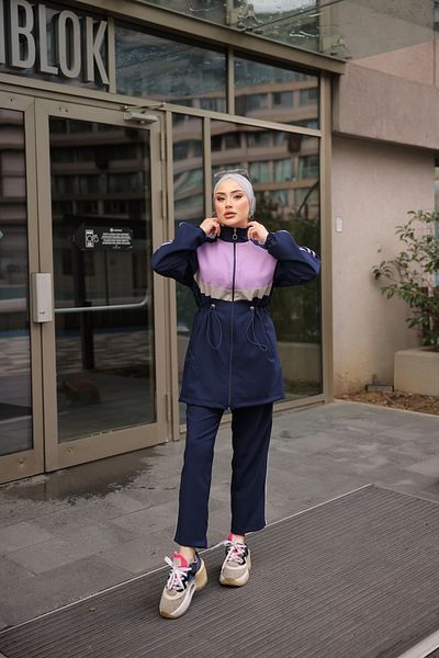 MİMİ Luxury Wear Σετ Φούτερ Hijab με φερμουάρ - Σετ των δύο