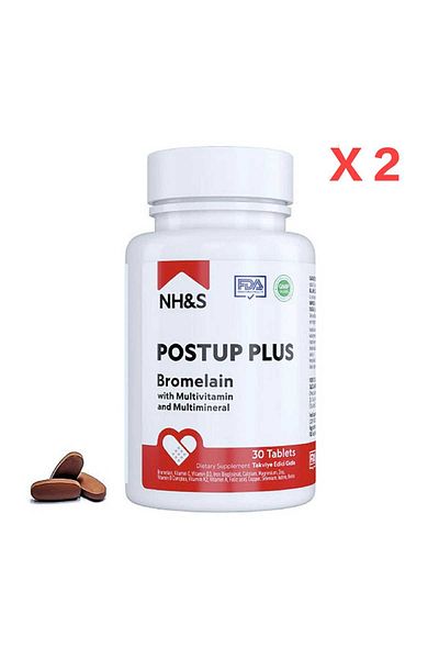 Drhaar Postup Plus 30 Tablets Multivitamin and Multimineral Complex with Bromelain (600Mg) - 2 Pcs
