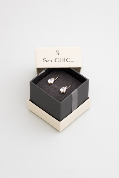 So CHIC... Damla Kesim 18 Ayar Sarı Altın Kaplama Gümüş Küpe