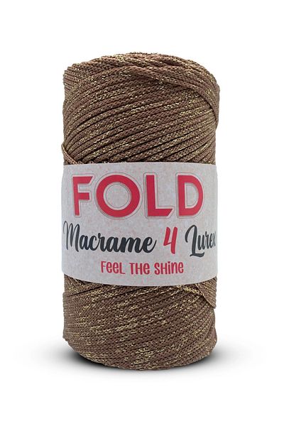 FOLD Νο:4 Γυαλιστερή Πολυεστερική Μακραμέ - Καφέ, 38 Μοντέλο, 2 Mm Σχοινί, 200 Γρ - 230 M Σουπλά Σχοινί Τσάντα