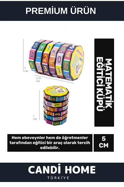 HOBİ CONDİ New Premium Special Series Educating Intelligence Developing Tutorial Sturdy Plastic Colorful Basic Math Cube