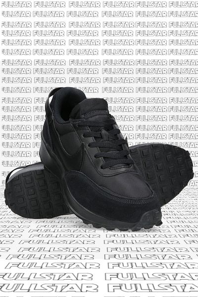 Nike Waffle Debut Leather Black Sneaker Γνήσιο δέρμα Μαύρα αθλητικά παπούτσια