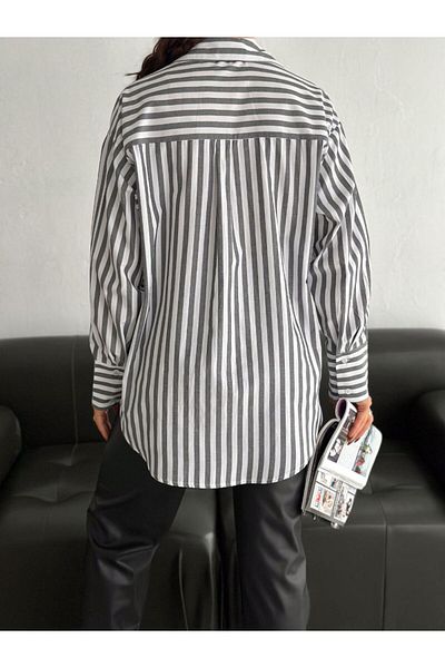 Cistern İstanbul Γυναικείο ριγέ πουκάμισο oversize