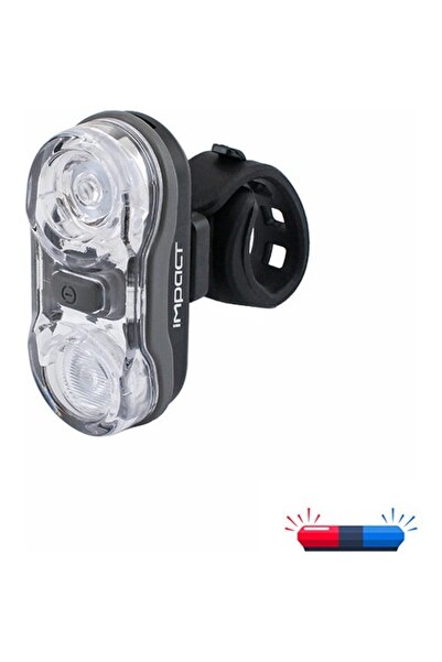 Genel Markalar Impact Cop2 Pilli Ön Polis Çakarlı Bisiklet Lambası - Siyah
