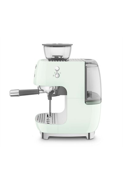 SMEG Espresso Coffee Maker - Pastel Green with Grinder, Egf03Pgeu