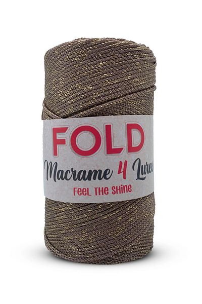 FOLD Νο:4 Λάμψη Πολυεστέρας Μακραμέ - Καφετί, 40 Μοντέλο, 2 mm Κορδόνι, 200 γρ 230 μ Σουπλά Σακούλα