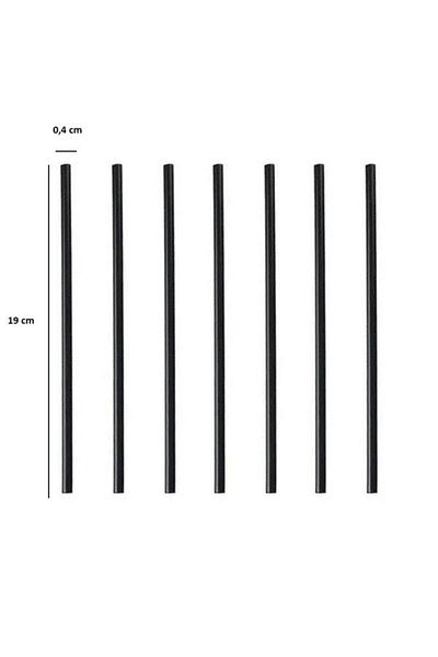 SELANİKLİ Thessaloniki Bristle Straw Diameter: 4 mm Length: 19 cm Package: 300 Pcs Black Thin Straws