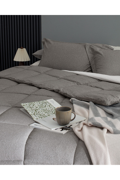 Madame Coco Meleni Tek Kişilik Comforter Set - Kahverengi