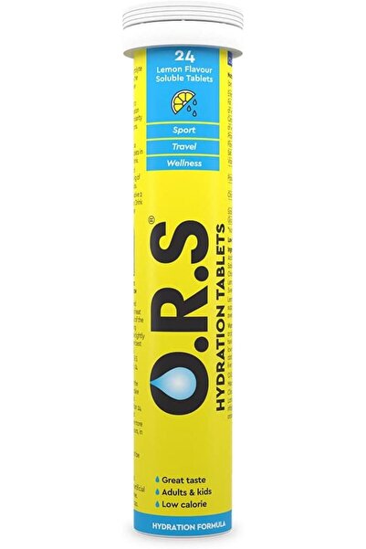 ORS Hydration Tablets With Electrolytes, - Natural Lemon Flavour 24'S