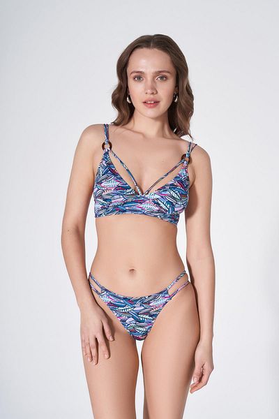 HAREM SUARE Set bikini Albi cu model de frunze