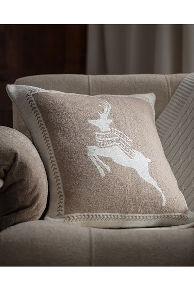 Madame Coco Flore Throw Pillow Cover - Ecru/Beige - 45X45 cm