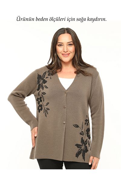 Laden Knitwear Women's Large Size Silvery Medium Thick Mother Soft Cardigan