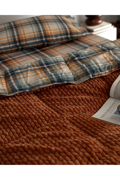 Madame Coco Beth Tek Kişilik Wellsoft Comforter Set - Turuncu