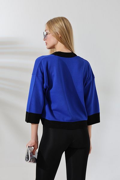 ALCHON V-Neck Half Sleeve Three Button Basic Short Stylish Knitwear Thin Cardigan